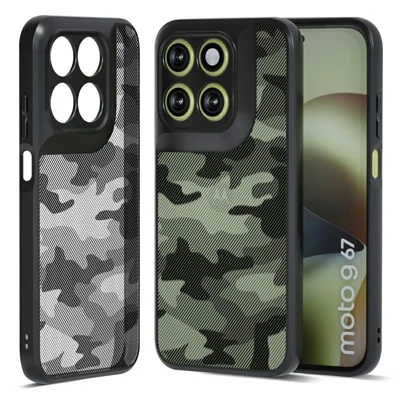 IBMRS för Motorola Moto G77 5G / G67 5G skal mjukt TPU-ram hårt PC-bakomslag mot stötar telefonhölje - konstnärlig kamouflage
