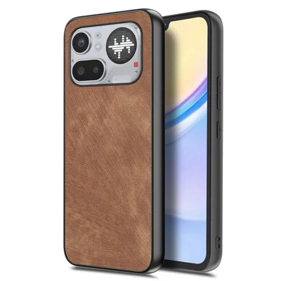 For Nothing Phone (4a) Pro Case Shockproof Slim Retro Læder Phone Bagdæksel - Brun