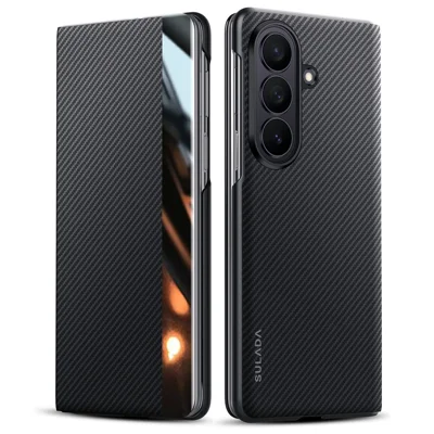 SULADA لجهاز Samsung Galaxy Z Fold8 Ultra غطاء مغناطيسي بفتحة عرض جلد غطاء هاتف مع إيقاف / تنشيط تلقائي - أسود