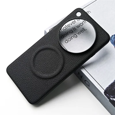 Funda magnética para Oppo Find X9 Ultra 5G, carcasa protectora de cuero PU textura de lichi recubierta con PC + TPU negro