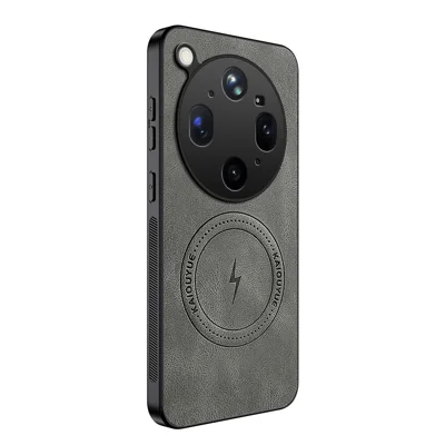 WANLONFENG para Oppo Find X9 Ultra 5G Serie SD1 Funda Magnética con Textura Nappa Carcasa de Teléfono PC TPU - Gris