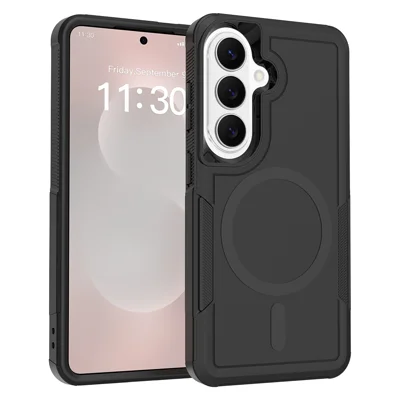Custodia Magnetica per Samsung Galaxy S25+ / Galaxy S24+ / Galaxy S26+ Cover Antiurto Bifoderato in PC e TPU - Nero