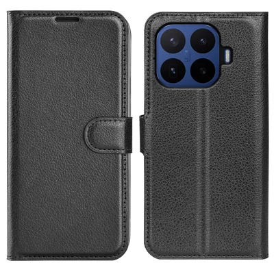 Fodral för Xiaomi 17T Pro, plånbok, ställfot, lökträdstruktur, chockabsorberande läderhölje - Svart