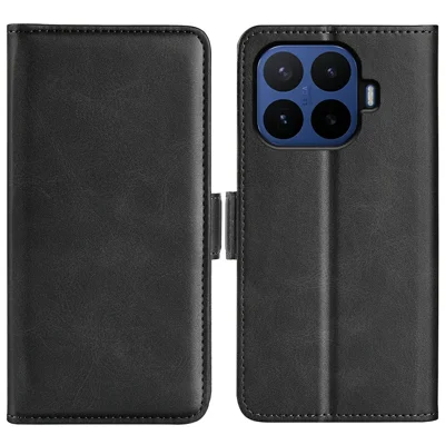 For Xiaomi 17T Pro Case Calf Texture Leather Wallet Phone Cover - Black
