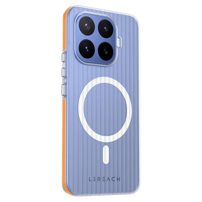 LEREACH Série TOC pour Xiaomi 17T Pro Étui Magnétique Grille Dynamique Coque en PC - Orange