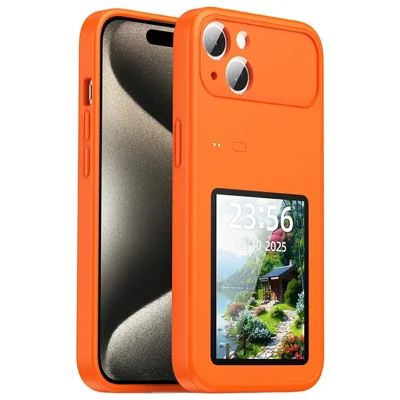 For iPhone 13 Dynamic Phone Case 3.0 inch Multi-functional Color Screen Back Cover - Orange