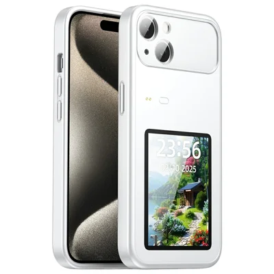 Coque de téléphone dynamique pour iPhone 13, 3,0 pouces, écran couleur multifonction, dos argenté