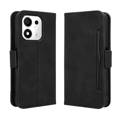 Funda de cuero para teléfono Honor 600 Smart 5G con múltiples ranuras para tarjetas, tipo billetera - Negro