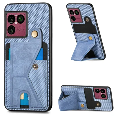غطاء خلفي لهاتف بتصميم قائم على شكل حرف K من الجلد للهاتف Sony Xperia 1 VIII - أزرق