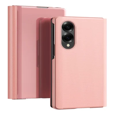 For Samsung Galaxy Z Fold8 Flip Leather Cover with Stand Full Body Protective Phone Case - Rose Gold