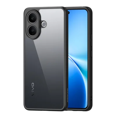 DUX DUCIS per vivo V60 Lite 5G / vivo V60 Lite 4G / vivo V70 Lite 5G Serie Aimo Custodia Trasparente Posteriore in PC + TPU (Certificazione REACH) - Nero
