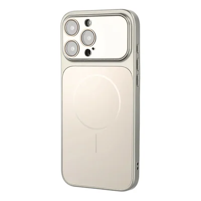 For iPhone 16 Pro Max Magnetic Case AG Matte PC + TPU Shockproof Phone Cover with Lens Film - Grey