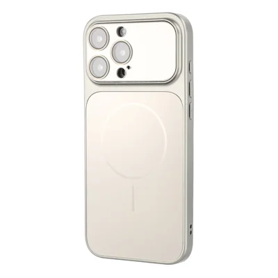 Чехол для iPhone 15 Pro Max с магнитом, матовый AG, ударопрочный чехол из поликарбоната и ТПУ с защитной пленкой для камеры — серый