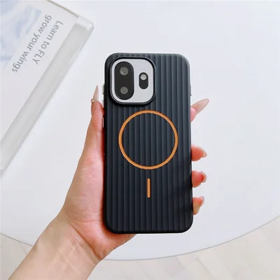 Capa Magnética para OnePlus 15T 5G com Textura Corrugada, Capa Protetora Rígida em PC - Cinzento Grafite