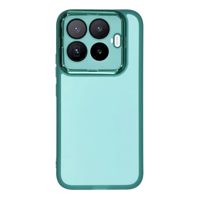 Voor Xiaomi 17T Hoesje Verchroomd Cameraframe TPU Telefoonhoesje - Transparant Armygroen