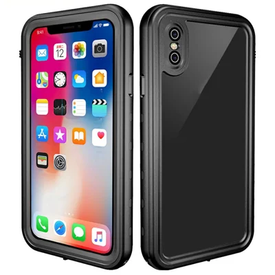 REDPEPPER серия Dot+ для iPhone X / XS 5,8 дюйма водонепроницаемый чехол для телефона IP68, ударопрочный, пылезащитный чехол TPU+PC — черный