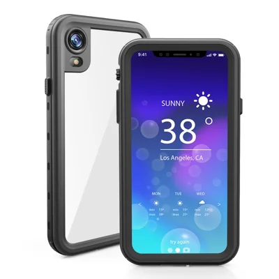 REDPEPPER Série Dot+ pour iPhone XR 6,1 pouces Étui de protection étanche pour téléphone sous-marin IP68 Résistant aux chocs et à la poussière Coque TPU+PC - Noir