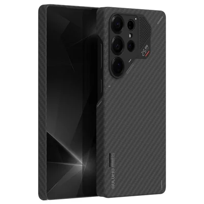 AULUMU For Samsung Galaxy S26 Ultra 1500D Aramid Fiber Cooling Case with Temperature Indicator, Ultra-Thin Magnetic Phone Cover - Black