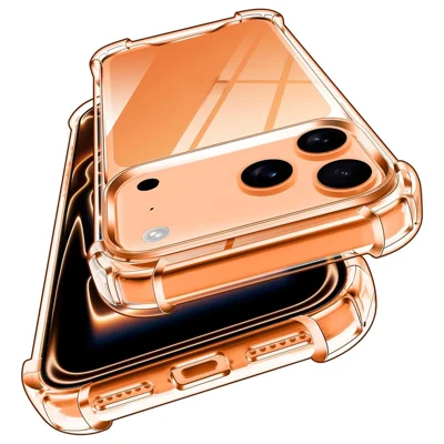 For iPhone 18 Pro Max Case Militært gradbeskyttelse mod fald Akryl + TPU telefonbeskyttelse - Transparent
