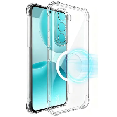 IMAK pour OnePlus Nord CE6 Lite 5G / Realme P4x 5G Étui Magnétique Antichoc avec Coussin d'Air Transparent en TPU - Transparent
