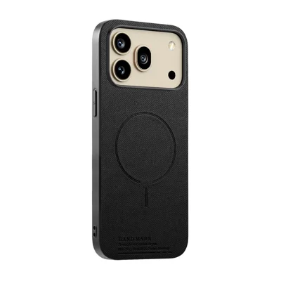 Cover Magnetico per Honor 600 5G / 600 Pro 5G, Custodia in Tessuto TPU + Pelle PU + Materiale PC Dorato Anti-Impronte, Protezione Antiurto - Nero