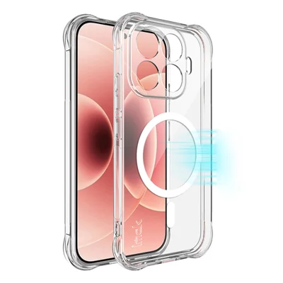 IMAK voor Xiaomi 17T Magnetische Hoes Airbag Schokbestendige Bescherming TPU Telefoonhoes - Transparant