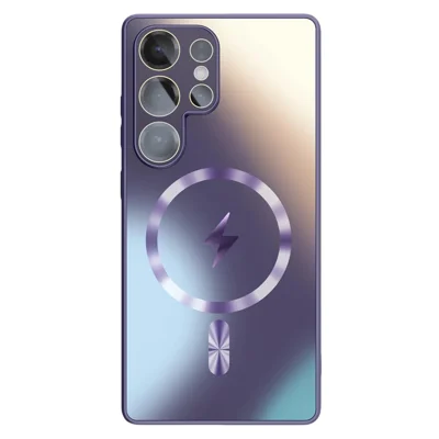 For Samsung Galaxy S26 Ultra Magnetic Case AG Matte Camera Protection TPU Phone Cover - Dark Purple