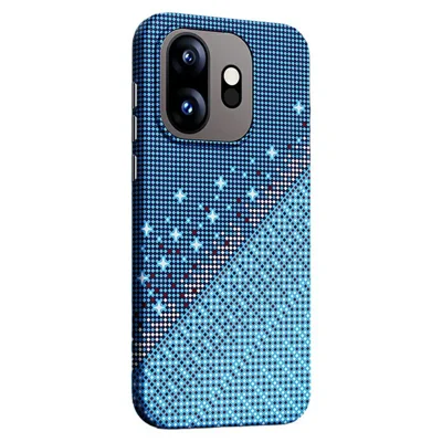 Capa Rígida de PC Magnética com Padrão de Grelha Pixel para OnePlus 15T 5G - Azul