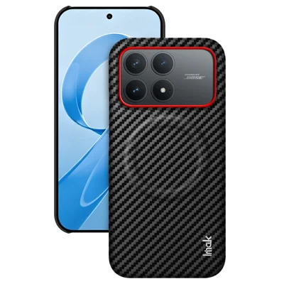 IMAK Ruiyi Series for Xiaomi Redmi K90 5G  /  Poco F8 Pro 5G Magnetic Case Carbon Fiber Texture Leather + PC Phone Cover - Black