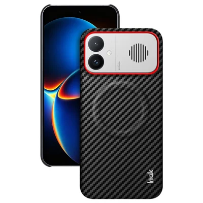 IMAK Ruiyi Series for Xiaomi Redmi K90 Max 5G / K90 Ultra 5G Magnetic Case Carbon Fiber Texture Leather + PC Phone Cover - Black