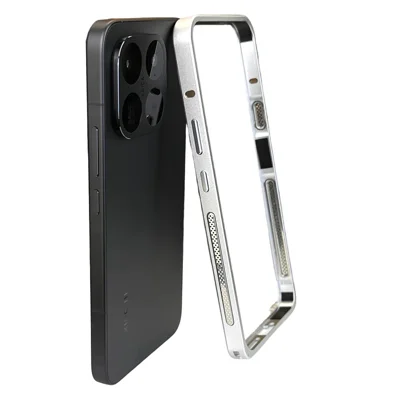 Pour Xiaomi 17T Pro Coque Pare-Chocs avec Cadre Métallique et Dissipation de Chaleur - Argent