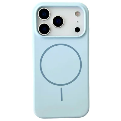 Cover magnetico per iPhone 18 Pro Max, custodia posteriore in silicone liquido antiurto - Blu