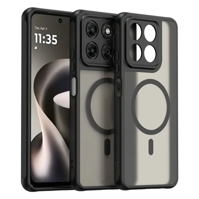 För Motorola Moto G37 5G / G37 Power 5G / G47 5G Magnetisk Skal Motstår Fall, Matt PC + TPU Mobilskal - Svart
