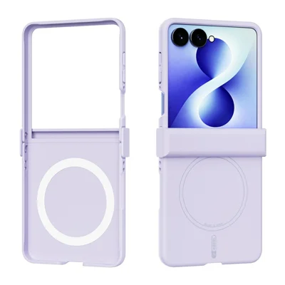 ABEEL For Samsung Galaxy Z Flip8 Magnetic Case Hinge Protection Skin Touch Liquid Silicone Shockproof Phone Cover - Purple