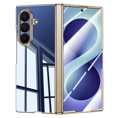 Til Samsung Galaxy Z Fold8 Ultra Case med HD Clear Tempered Glass Film, Hinge Protection PC Phone Cover - Guld