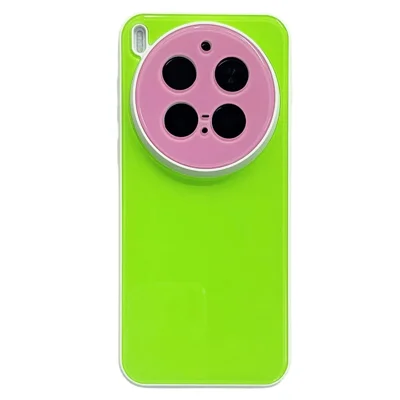 Für vivo X300 5G Hülle Kontrastfarbe PC + TPU Handyhülle - Weiß / Grün / Pink
