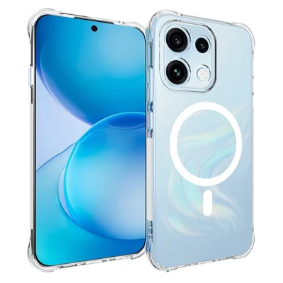 Capa Magnética em TPU para Oppo Reno16 F 5G / Reno16 FS 5G, Capa Traseira Transparente Anti-queda, Compra em Quantidade