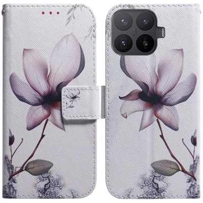 For Xiaomi 17T Wallet Case Pattern Print Leather Phone Cover - Pink Flower