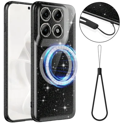 Obudowa magnetyczna z kapturem i błyskami TPU odporna na wstrząsy do Motorola Edge 70 Pro+ 5G / 70 Pro 5G - Czarna