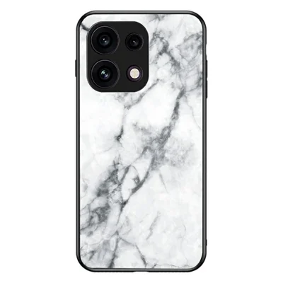 Coque de téléphone pour Oppo Reno16 F 5G, motif marbre, protection en verre trempé + PC + TPU - Marbre blanc