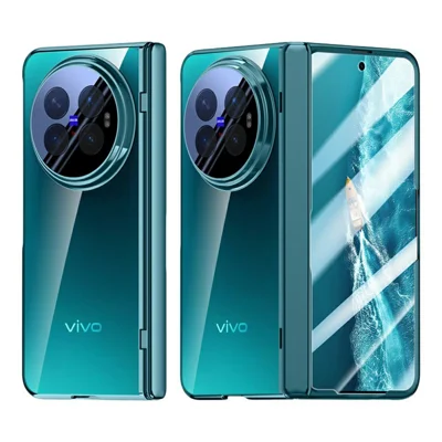 For vivo X Fold6 5G Case PC + Acrylic Phone Cover with HD Clear Screen Protector Hinge Protection - Blue