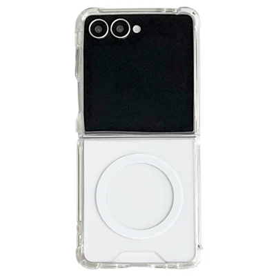 For Samsung Galaxy Z Flip8 Magnetic Case Clear Acrylic Back Phone Cover - Transparent