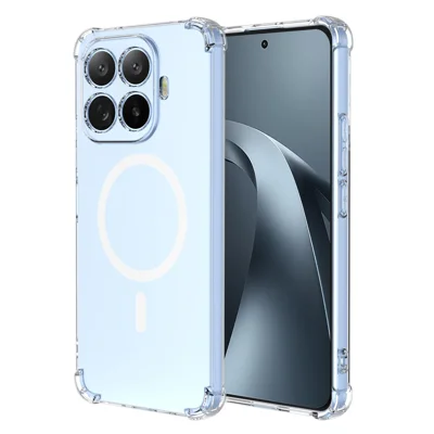 Etui magnetyczne do Xiaomi 17T Pro, odporność na wstrząsy, cztery narożniki, PC + TPU, przezroczyste