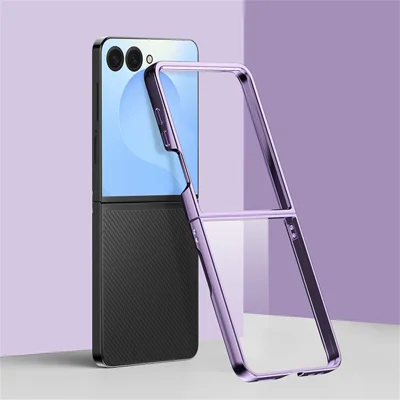 For Samsung Galaxy Z Flip8 Case Electroplating Ultra Thin Transparent PC Phone Cover - Purple