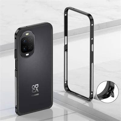 Für Huawei nova 16z 5G Stoßfängerhülle Metallrahmen Kühlung - Schwarz