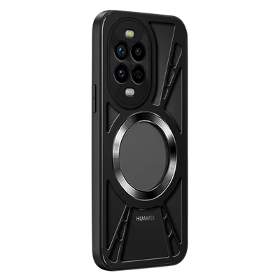 Magnetische Hülle für Huawei nova 16z 5G, hohle Wärmeableitung, Silikon + PC + Metall, Stoßleiste für Handy – Schwarz