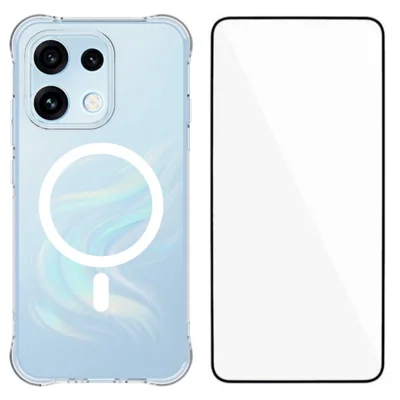  WANLONFENG para Oppo Reno16 FS 5G / Oppo Reno16 F 5G Série WL2 Capa Magnética Transparente 2,0 mm TPU Capa Traseira para Telemóvel com Película de Ecrã - Transparente