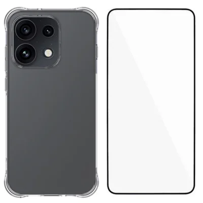 WANLONFENG para Oppo Reno16 5G (Global) / Oppo Reno16 5G (China) / Oppo Reno16 Pro 5G (Global) Capa Série WL Capa Transparente TPU 2,0 mm com Vidro Temperado (Grande Abertura para Lente) - Transparente