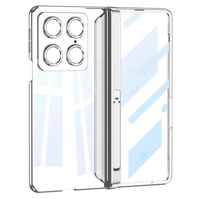 GKK для Motorola Razr Fold 5G чехол сверхпрозрачный с магнитной застежкой PC + закаленное стекло, серебристый