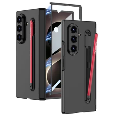 GKK voor Samsung Galaxy Z Fold8 Ultra Case Magnetische Scharnier PC Telefoonhoes met Gehard Glas Schermfolie - Zwart